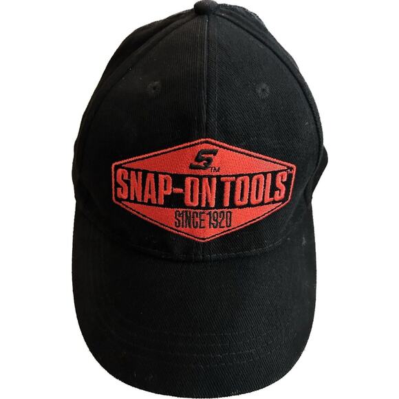Snap-On Tools Adjustable Strapback Baseball Hat Cap Black Red Wild Impact - Picture 3 of 6